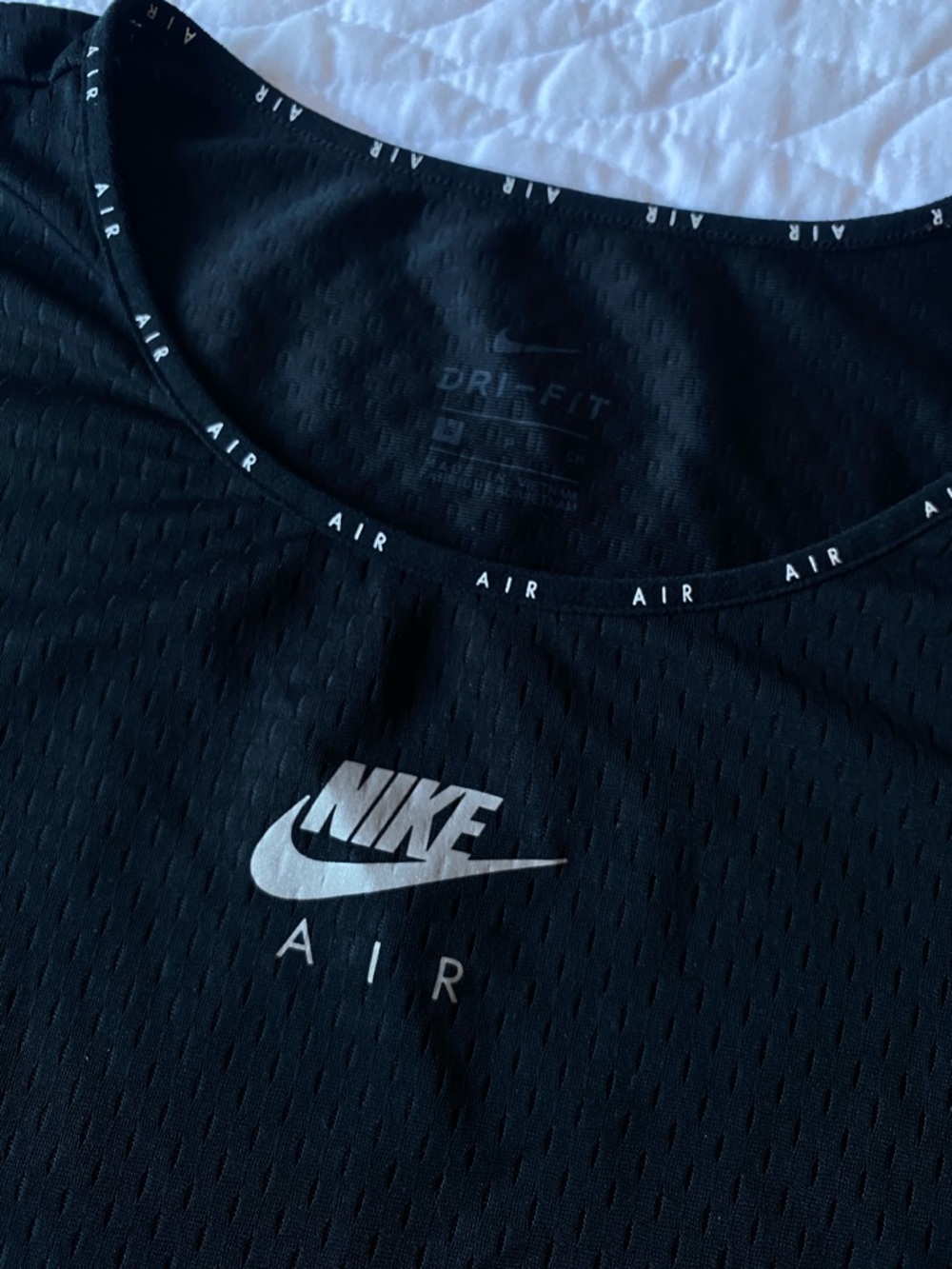 Nike Black Crop Tee with White Nike Air Logo - Picture 3 of 7